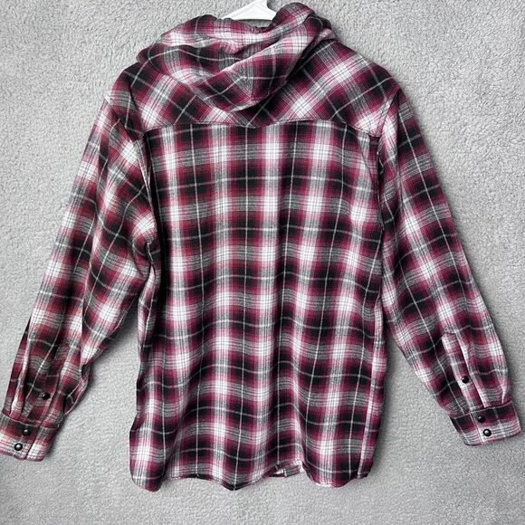 Legendary Whitetail Shirt Mens Medium Black Red Backwoods Hooded Flannel Western - Picture 2 of 11